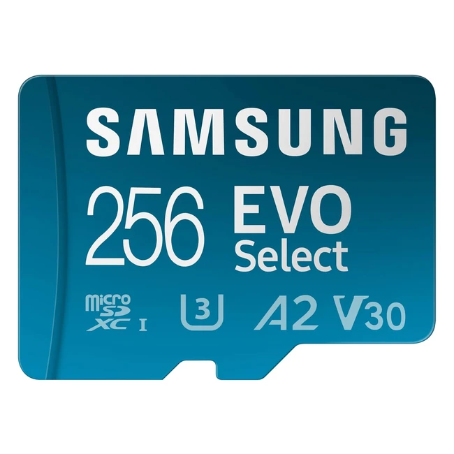 Samsung EVO Select 2024 MicroSD Karte 256GB UHS-I U3 4K UHD Full HD 160 MBs Les