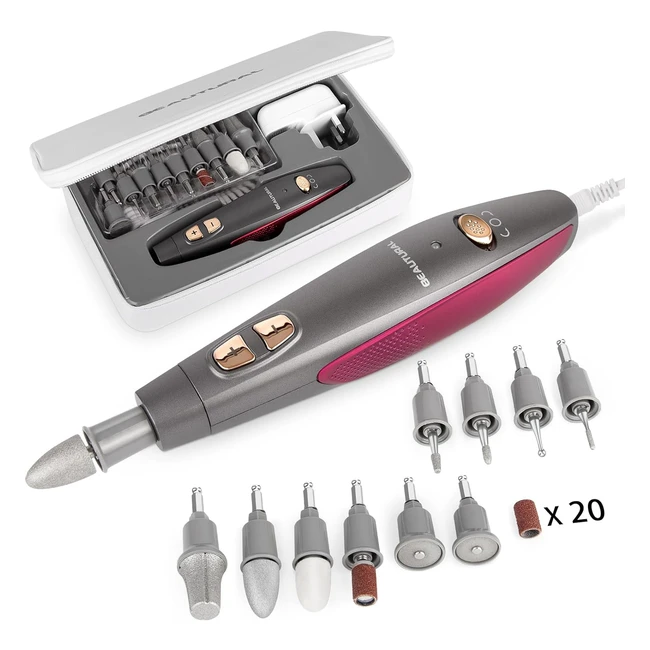 Beautural Professional Manicure Pedicure Set Electric Nail Drill 10pc Attachments