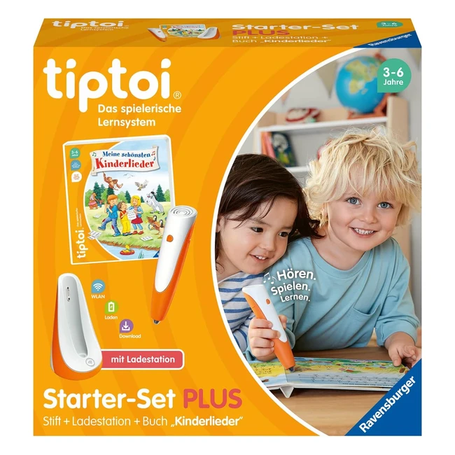 Ravensburger Tiptoi Plus 00159: Bolígrafo y Libro Mis Canciones Infantiles + Estación de Carga - Exclusivo en Amazon