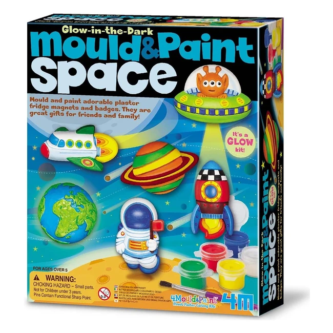 Mould and Paint Glow Space Kit 4m 403546 - Creative Art Kit for Kids