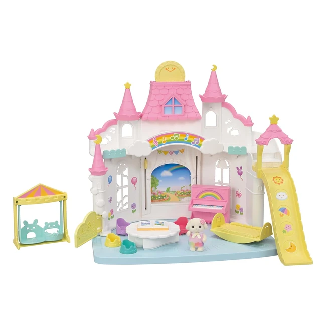Sylvanian Families Sunny Castle Nursery Dollhouse Playset 5743 - Interactive Weather Change & Fun Accessories