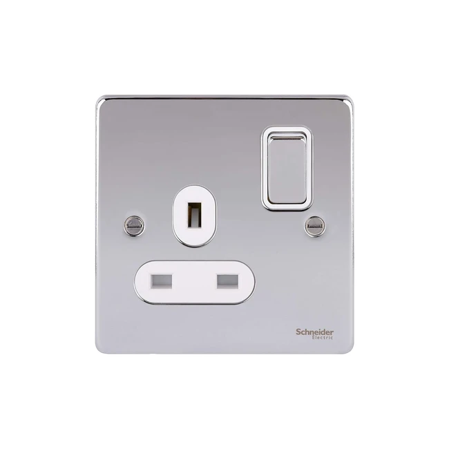 Schneider Electric Ultimate Low Profile Power Socket 13A GU3510WPC - Polished Ch