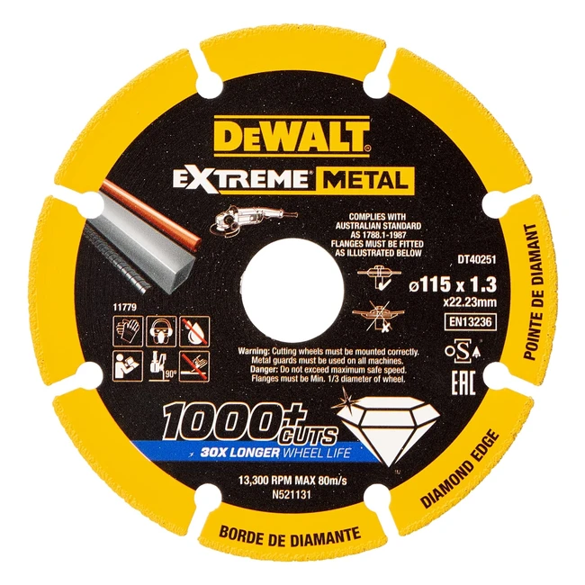 Disque de coupe Dewalt DT40251QZ Extreme Metal 115mm