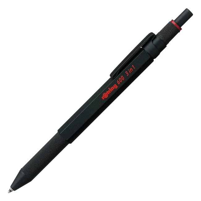 rotring 600 3in1 Multicolour Pen & Mechanical Pencil - Black Barrel - Precision Lead Advancement