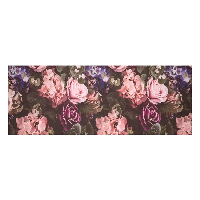 Tappeto Passatoia Cucina PVC Antiscivolo Lavabile Fiori Rosa 60x180cm - Baroni #Casa #Design #Antiscivolo