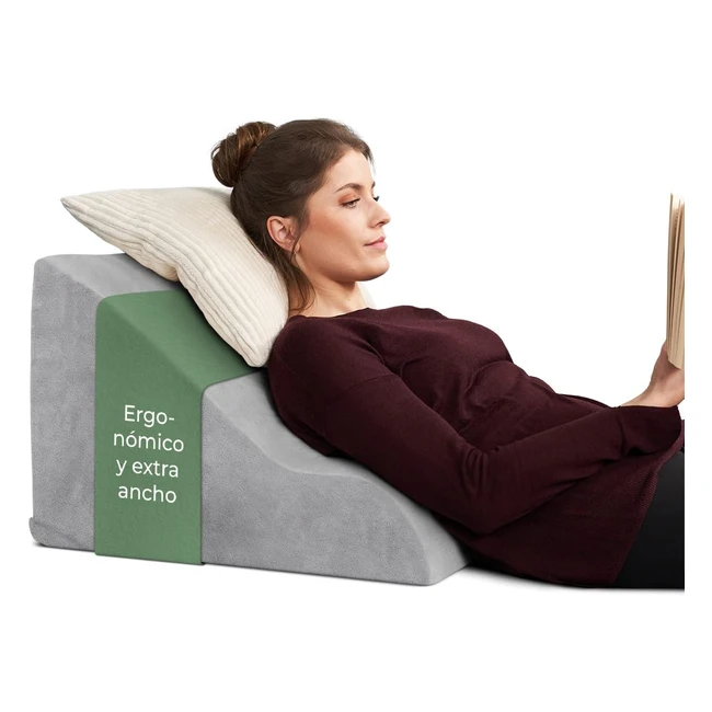 Almohada de Lectura Viscoelstica - Apoyo de Espalda Ergonmico - Cama y Sof