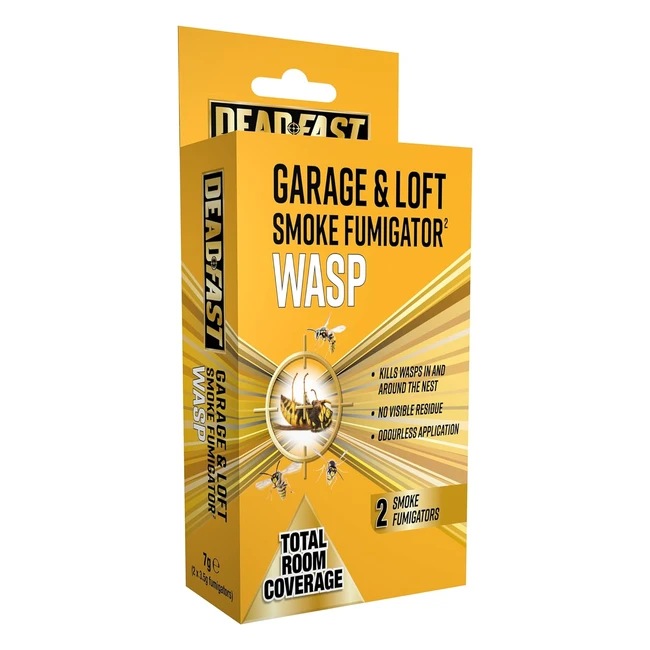 Deadfast Garage & Loft Wasp Fumigator Twin Pack - Kills Insects, No Smell