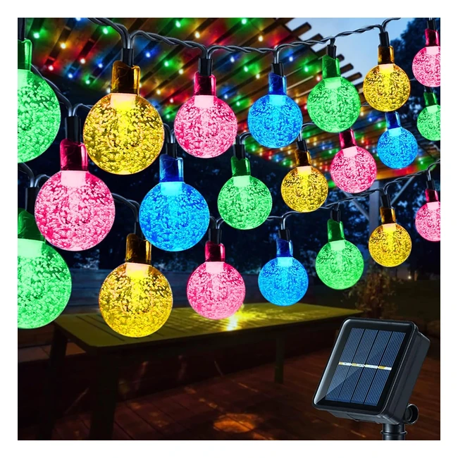 Solar Garden Lights Outdoor 56ft17m 100 LED Crystal Ball String Lights Waterproof Decorative Lights