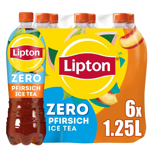Lipton Ice Tea Zero Peach - Erfrischender Pfirsich-Eistee ohne Zucker 6 x 125 l