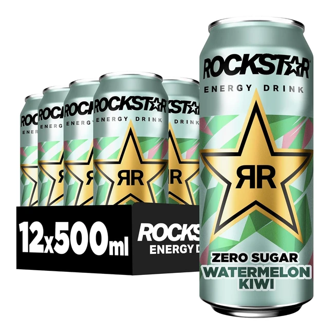 Rockstar Energy Drink Wassermelone Kiwi Zero Sugar 12 x 500 ml