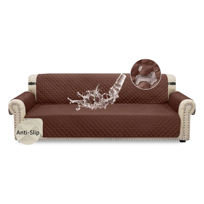 Housse de Canap Impermable Granbest 4 Places Chocolat - Lavable Antidrapa