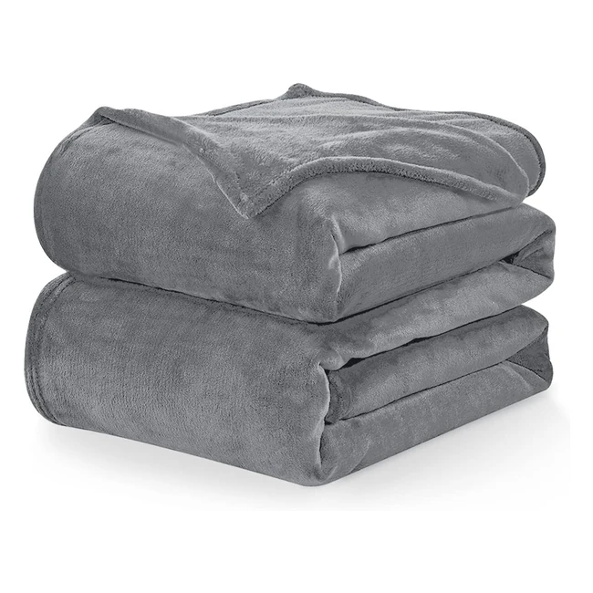 Wavve Fleece Blanket King Size XXL Gray 75ft x 9ft Soft Warm Extra Large Throw B