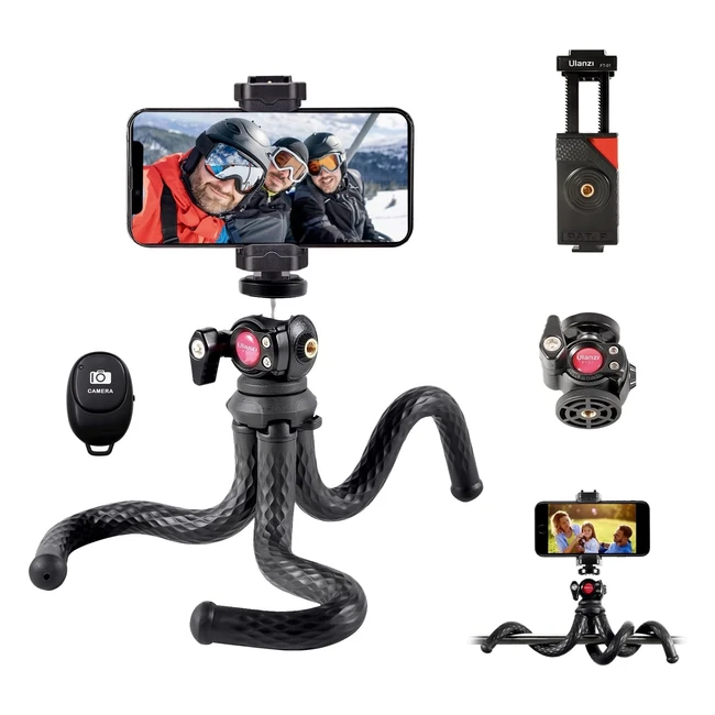 Ulanzi FT01 Trépied Smartphone Flexible avec Télécommande Bluetooth - Trepied iPhone 360 Rotation - Portable et Compact