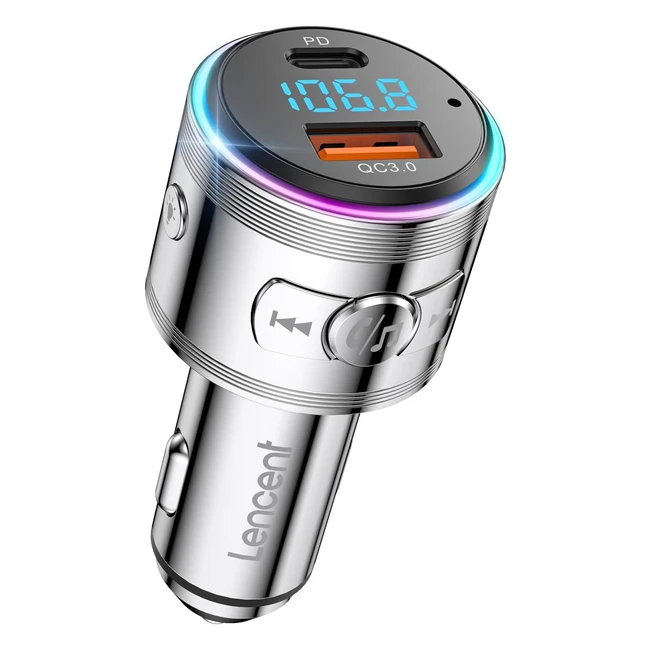 Transmetteur FM Bluetooth Lencent 53 Allume Cigare Chargeur Rapide PD 30W Type C
