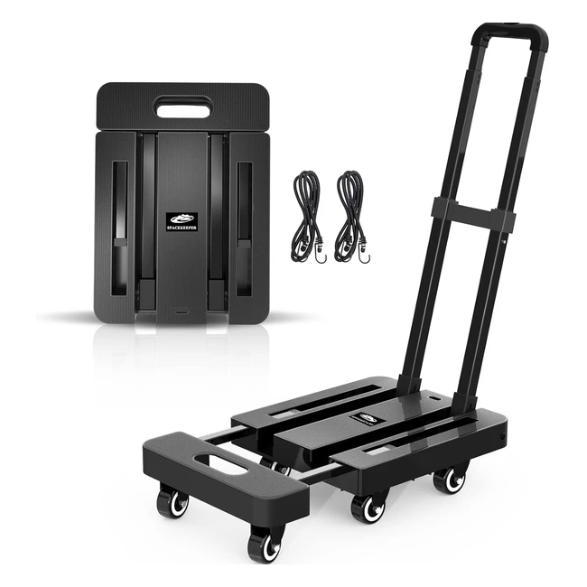 Spacekeeper Folding Hand Truck 227kgs Heavy Duty Platform Truck Utility Cart with 6 Wheels