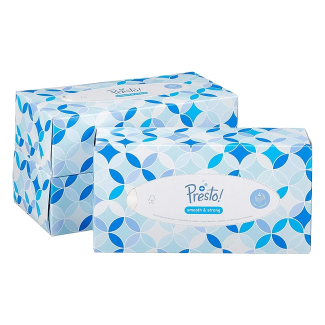 Presto 4ply Facial Tissues 1200 Count - 12 Packs of 100 - Amazon Brand
