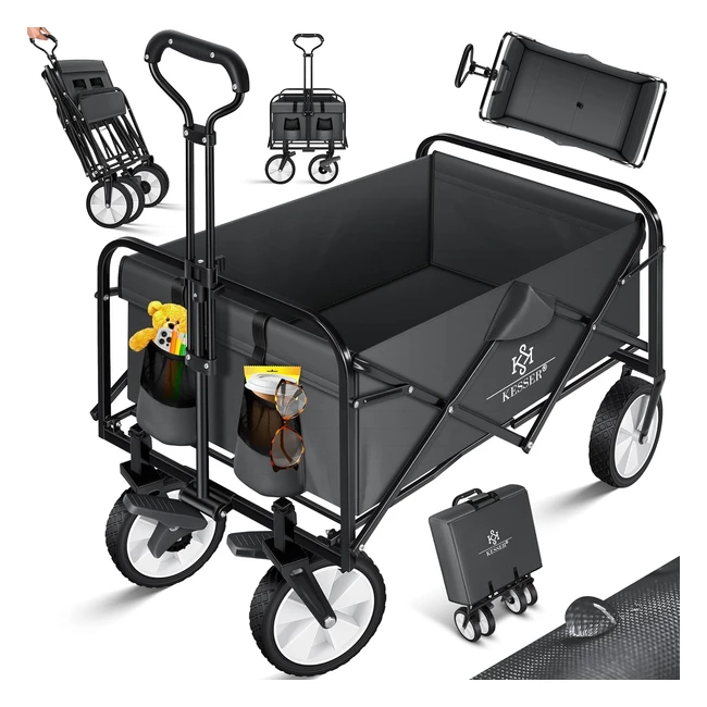 Kesser Bollerwagen faltbar Handwagen Transportkarre Gertewagen inkl 2 Netztasch