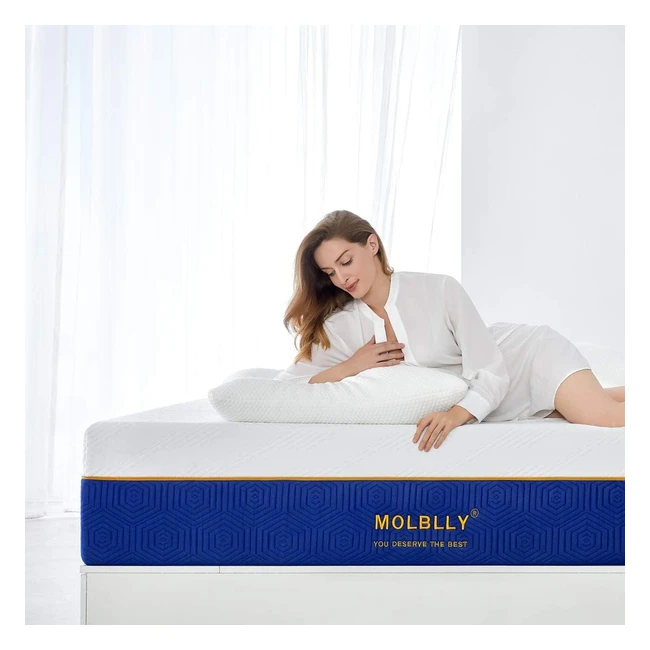 Molblly Single Mattress 15cm Gel Memory Foam - CertiPUR US Certified - Sleep Cooler - Pressure Relief - 90x190x15cm