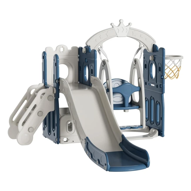 Toboggan et balançoire pour bébé - Tower Gray Blue - Sécurité renforcée