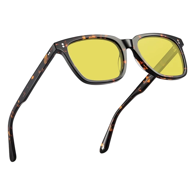 Carfia Retro Square Men's Sunglasses Polarised Eyewear UV100 Driving Travel