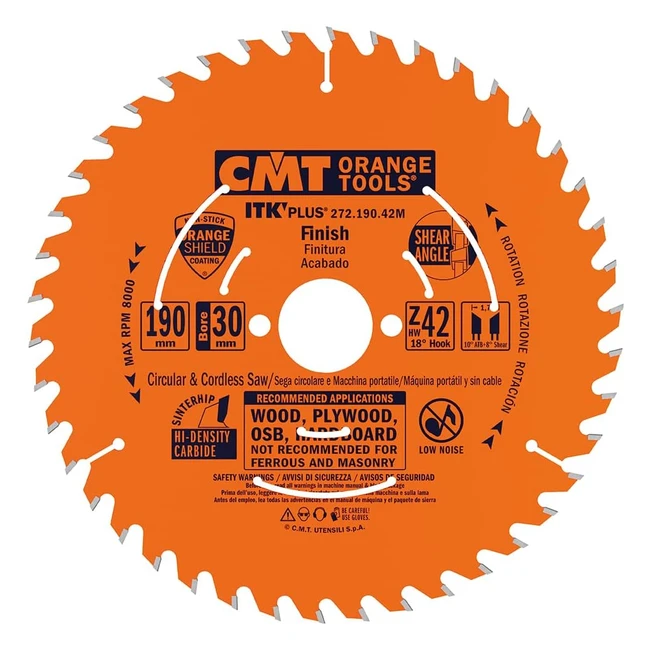 Lama circolare CMT 27219042M per taglio traverso vena arancio - Diametro 190mm