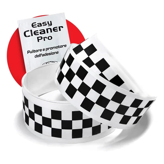 Tiras Adhesivas Cuadriculadas Quattroerreit 10217 - Blanco y Negro - 2 Piezas