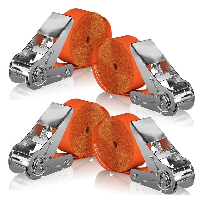 Cinghie di Fissaggio a Cricchetto 25mm - Approvate DIN EN 121952 - 600kg Forza -