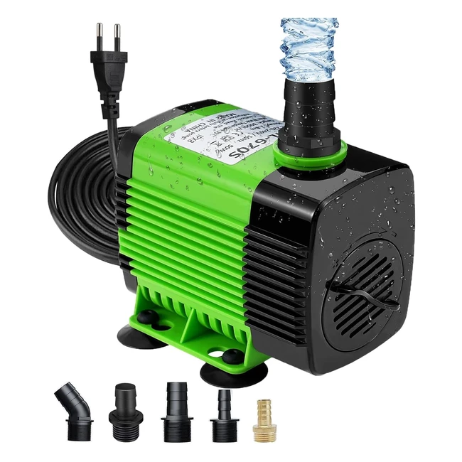 Pompa Acqua Sommersa 50W 3500L/h - Design Compatto e Potente - 28m di Altezza - 5 Ugelli - Cavo 18m