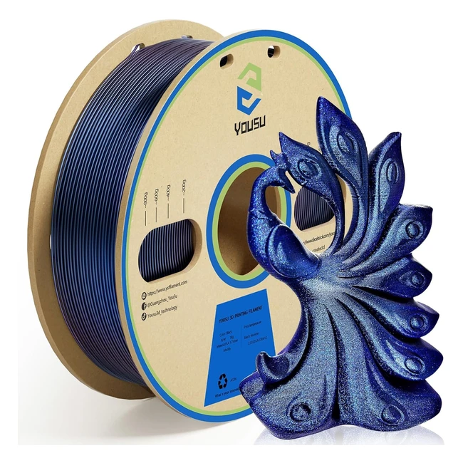 Yousu PLA Glitter 3D Printer Filament 175mm Chameleon Colorshift Series Black Filament 1kg