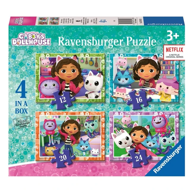 Ravensburger Puzzle Gabbys Dollhouse Collezione 4 in a Box 12162024 Pezzi - Rac