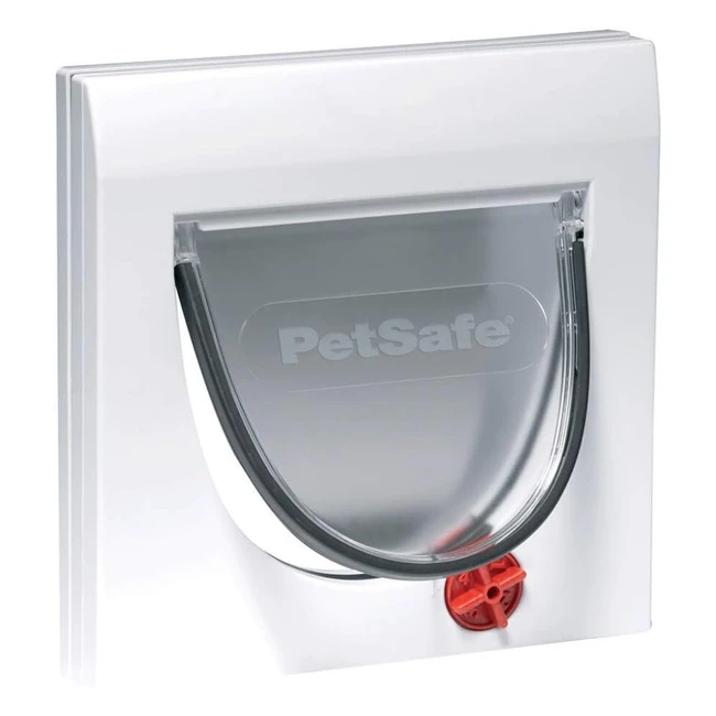 PetSafe Staywell Classic Katzenklappe 4 Verschlussmöglichkeiten Magnetverschluss für Holz Glas PVC Ziegelwände einfach zu installieren wetterfest mit Tunnel silber weiß