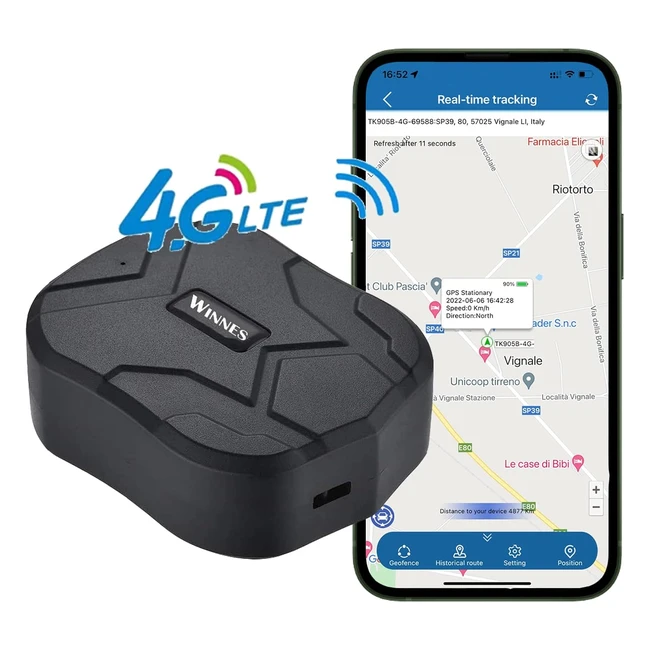 Localizzatore GPS Auto 4G Tracciatore Posizione Tempo Reale Geofence Allarmi