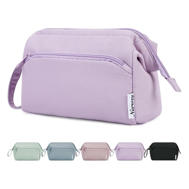 Narwey Large Makeup Bag Wideopen Zipper Pouch Travel Toiletry Purple #Organizer #Portable #HighQuality