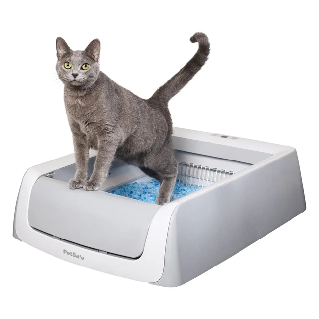 Petsafe ScoopFree Selbstreinigendes Katzenklo 2. Generation ohne Deckel Automatische Reinigung Integrierter Gesundheitsmonitor Inklusive Silikatstreu und Einwegschale