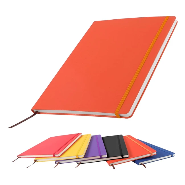 A4 Notebook 160 Pages Soft-touch Hardcover PU Leather Orange