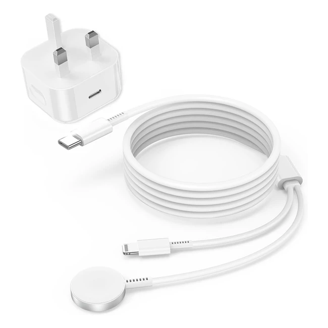 Apple Watch Charger 2in1 USB C Fast Charging Cable for iWatch iPhone 20W Wall Charger