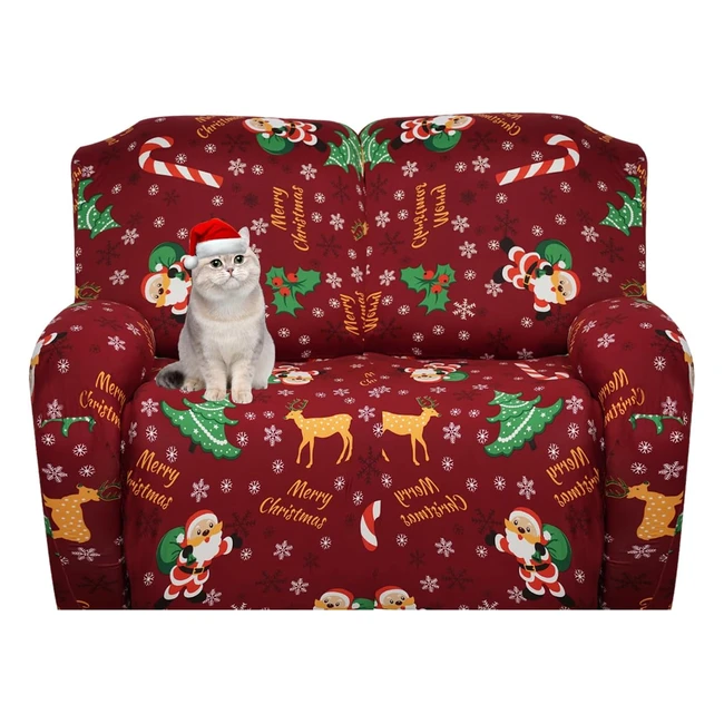 Copridivano Natalizio Relax 2 Posti Reclinabile - Jaotto 8Pezzi Fantasia Lavabil