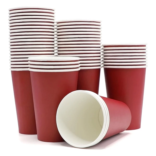 allfyl 10oz Disposable Paper Cups Strong Red Coffee Cups 50 Eco Paper Coffee Tea