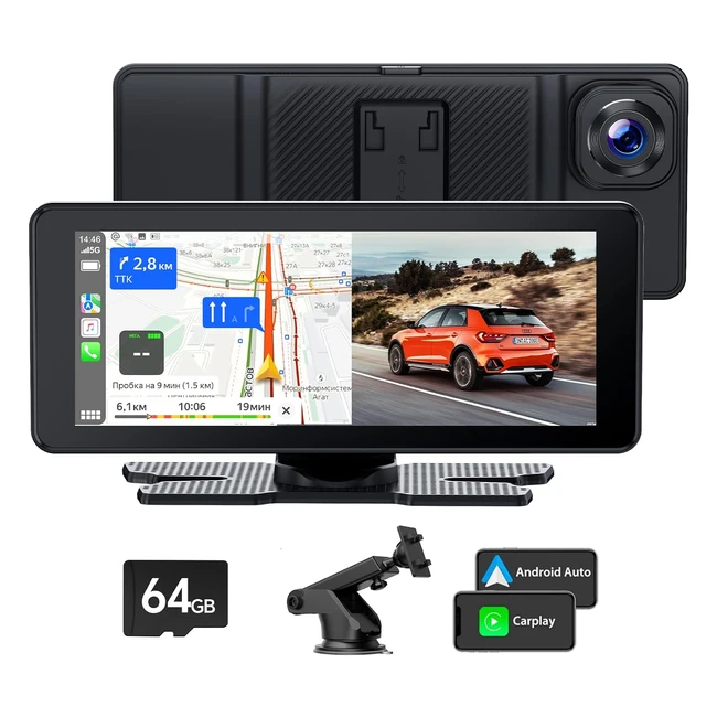 Volam Autoradio Portatile Apple Carplay Android Auto Wireless 686 Dash Cam 25K V