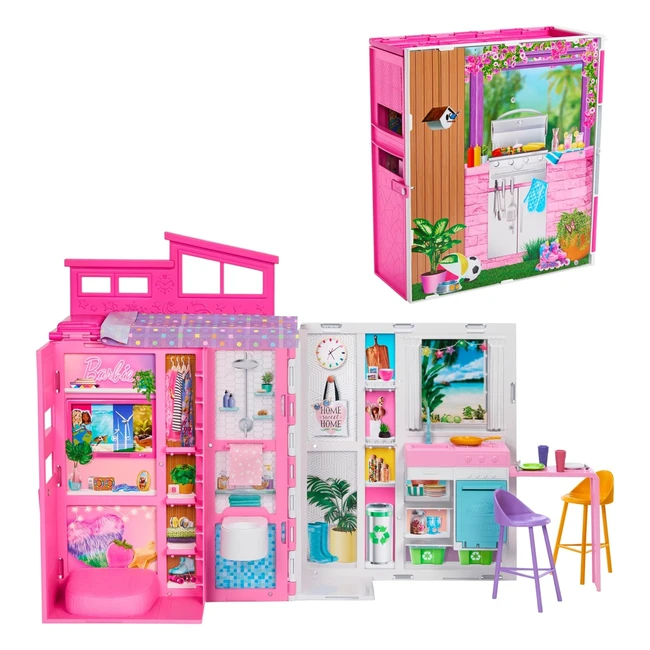 Barbie Casa Vacanze Playset 4 Aree Gioco 11 Accessori HRJ76