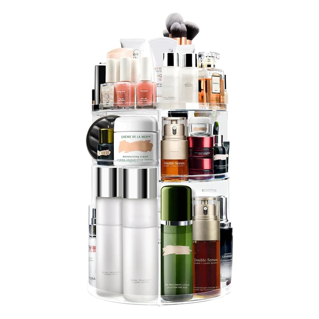 Auxmir Makeup Organiser 360 Rotating Cosmetics Organizer Skincare Lipsticks Perf