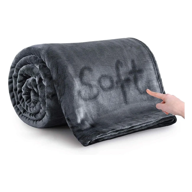 Moonlight20015 Silk Touch Warm Fleece Blanket 400 GSM Grey Throws FullQueen 200