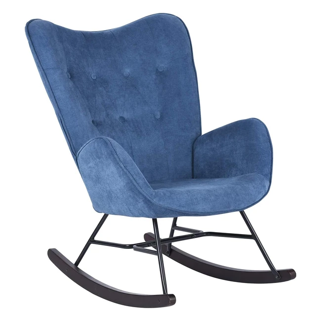 Sedia a Dondolo Moderna Relax Braccioli Alto Schienale - Poltrona Design Elegante 71x85x97cm