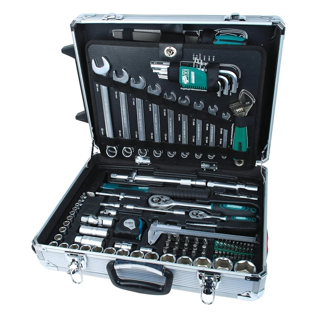 Brder Mannesmann M29077 159-teiliger Aluminium-Werkzeugwagen mit Schlsselmer