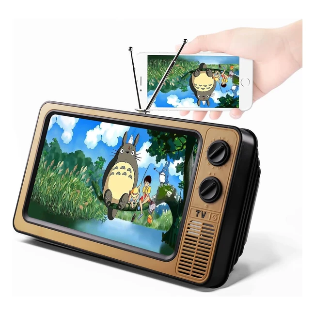 Lente di Ingrandimento 3D HD per Telefono Cellulare - Stebruam 12 - Supporto Pieghevole - Amplificatore Video - Oro