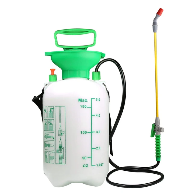 Voxon 5L Pump Action Pressure Sprayer - Garden Knapsack Sprayer - Adjustable Noz