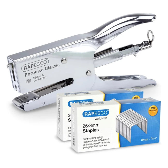 Pince agrafeuse Rapesco 1298A Porpoise avec 10000 agrafes 268mm - Capacité 45 feuilles