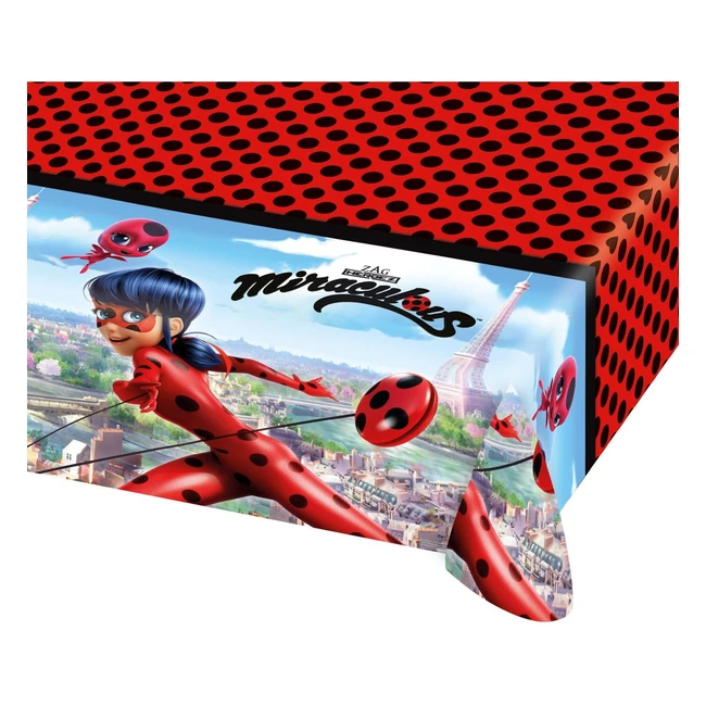 Mantel Miraculous 120x180 cm Amscan 9902876 - Ideal para Fiestas Infantiles