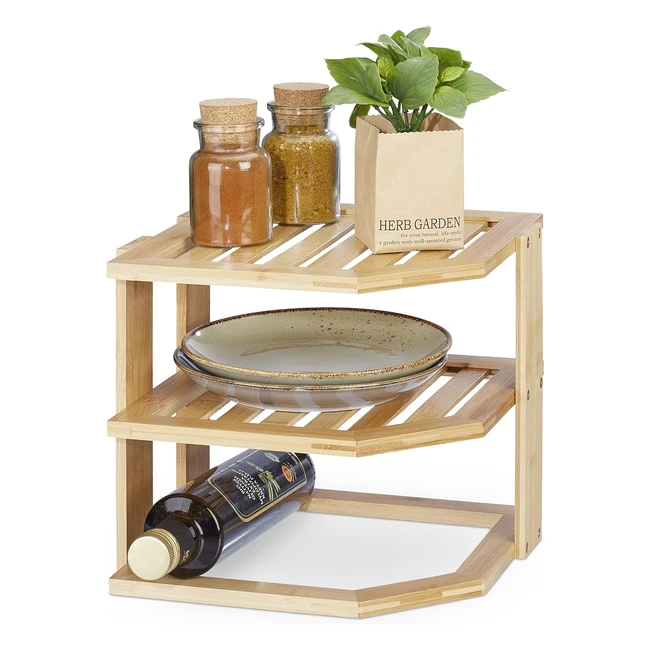 Estante Cocina Bamb Relaxdays - Organizador Armario 3 Niveles