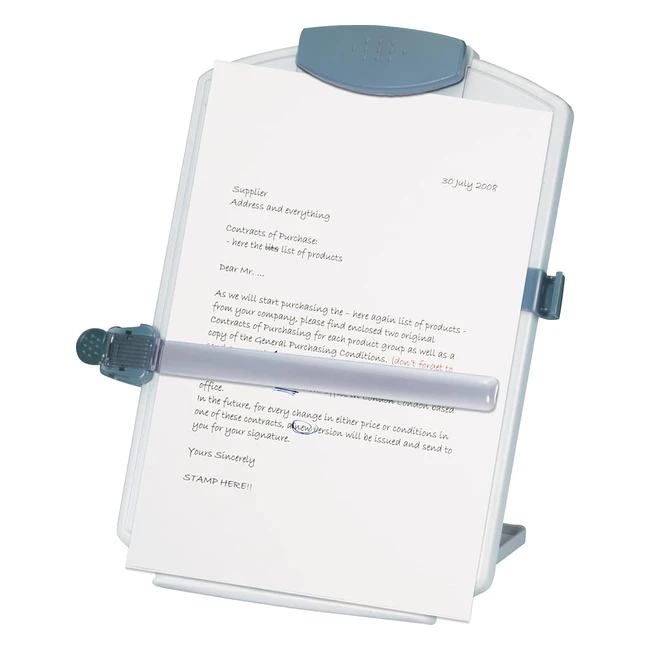 Q-Connect A4 Desktop Copyholder with Built-In Pen Holder and Front Page Clip